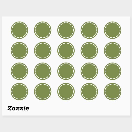 Olive Green Blank Circle Custom Spice Sticker (Vel)