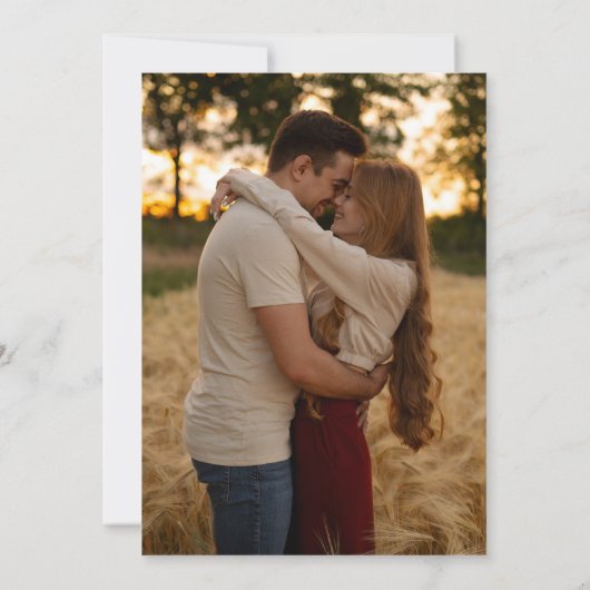 Olive Green Bloemen Trouwavond Party Foto Kaart (Achterkant)