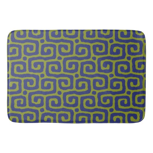 Olive Green &blue Abstract pattern Badmat (Voorkant)