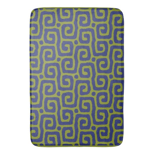 Olive Green &blue Abstract pattern Badmat (Voorkant Verticaal)