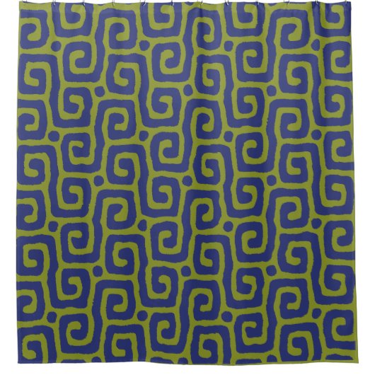 Olive Green &blue Abstract pattern Douchegordijn (Voorkant)