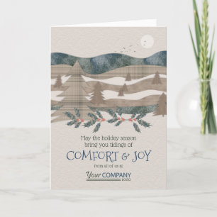 Olive Green, Blue Natuur Company Holiday Cards Kaart