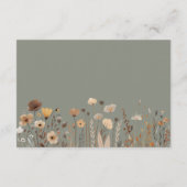 Olive Green Boho Floral Wedding Details Kaart (Achterkant)
