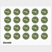Olive Green Bold Business Bedankt Ronde Sticker (Vel)