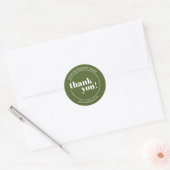 Olive Green Bold Business Bedankt Ronde Sticker (Envelop)