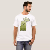 Olive Green Boo Ghost Halloween T-shirt (Voorkant volledig)