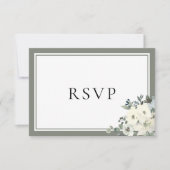Olive Green Border Elegant Menu Choice RSVP Card (Voorkant)