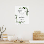 Olive Green Botanical Floral Wedding Welcome Sign Poster (Keuken)