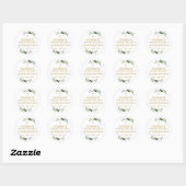 Olive Green Botanical Modern bevestiging Ronde Sticker (Vel)