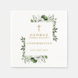 Olive Green Botanical Modern bevestiging Servet