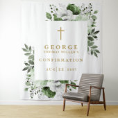 Olive Green Botanische Bevestiging Foto Achtergron Wandkleed (In situ)