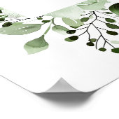 Olive Green Botanische Bevestiging Welkomstbord Poster (Hoek)