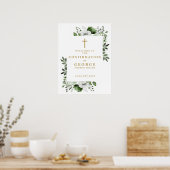 Olive Green Botanische Bevestiging Welkomstbord Poster (Keuken)