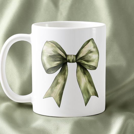 Olive Green Bow Modern Rustiek Minimalistisch Eenv Koffiemok