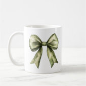 Olive Green Bow Modern Rustiek Minimalistisch Eenv Koffiemok (Links)