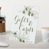 Olive Green Branches Gifts & Cards Reclamebord Met Voetstuk (Insitu)