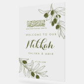 Olive Green Branches Nikkah Acrylic Sign Acryl Bord (Hoek)