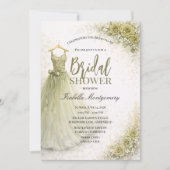 Olive Green Bridesmaid Dress Bridal Shower Kaart (Voorkant)