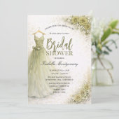 Olive Green Bridesmaid Dress Bridal Shower Kaart (Staand voorkant)