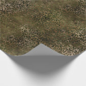 Olive Green Brown Leopard Print Cadeaupapier (Hoek)