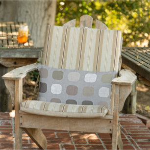 Olive Green Brown Mauve Taupe Round Squares Art Buitenkussen