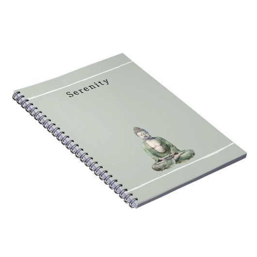 Olive Green Buddha Meditation Personalized  Notitieboek (Rechterzijde)