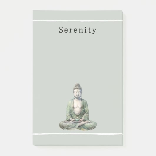 Olive Green Buddha Meditation Personalized Post-it® Notes (Voorkant)