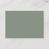 Olive Green Budget Modern Script Wedding RSVP Kaar Informatiekaartje (Achterkant)