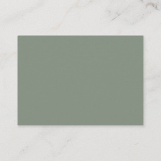 Olive Green Budget Modern Script Wedding RSVP Kaar Informatiekaartje (Achterkant)