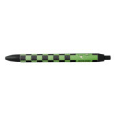 Olive green Business logo Company merk Checkers Zwarte Inkt Pen (Voorkant)
