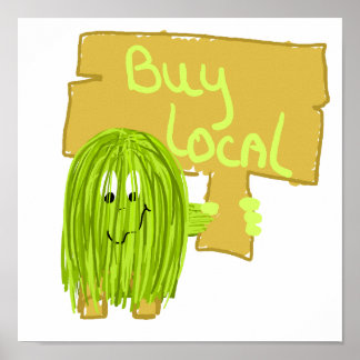 Olive Green Buy Local Poster