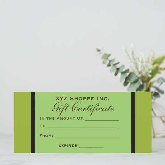 Olive Green Cadeaubon (Staand voorkant)