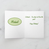 Olive Green Camo Camouflage Happy Birthday Custom Kaart (Binnen)