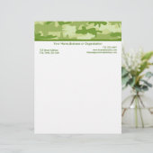 Olive Green Camouflage Custom Stationery (Staand voorkant)