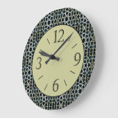 Olive Green Center/Black White Border Wall Clock Grote Klok (Hoek)