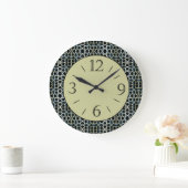 Olive Green Center/Black White Border Wall Clock Grote Klok (Huis)