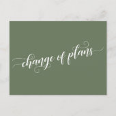 Olive Green Change of Plans Postponed Wedding Briefkaart (Voorkant)