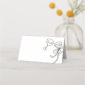 Olive Green Cheers Illustratie Trouwen Plaatskaartje (Voorkant)