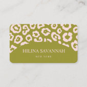 Olive Green Cheetah Skin Visitekaartje (Voorkant)