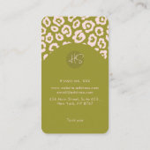 Olive Green Cheetah Skin Visitekaartje (Achterkant)
