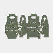 Olive Green Chinoiserie Floral Wedding Bedankt Bedankdoosjes (Uitgevouwen)