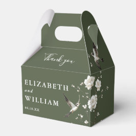 Olive Green Chinoiserie Floral Wedding Bedankt Bedankdoosjes