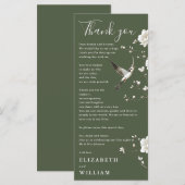 Olive Green Chinoiserie Wedding Dank u kaart (Voorkant / Achterkant)