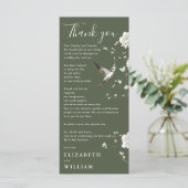 Olive Green Chinoiserie Wedding Dank u kaart (Staand voorkant)