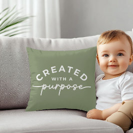 Olive Green Christelijk quote Sierkussen