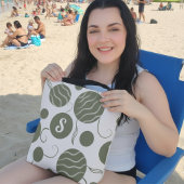 Olive Green Circles Monogram Crossbody Tas