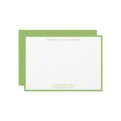 Olive Green Classic Border Flat Note Card Notitiekaartje (Voorkant / Achterkant in situ)