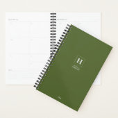 Olive Green Classic Monogram Persoonlijk Wekelijks Planner (Display)