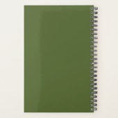 Olive Green Classic Monogram Persoonlijk Wekelijks Planner (Achterkant)