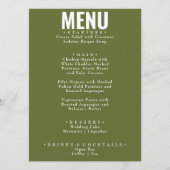 Olive Green Classy Bright Whimsical Wedding Menu (Voorkant)
